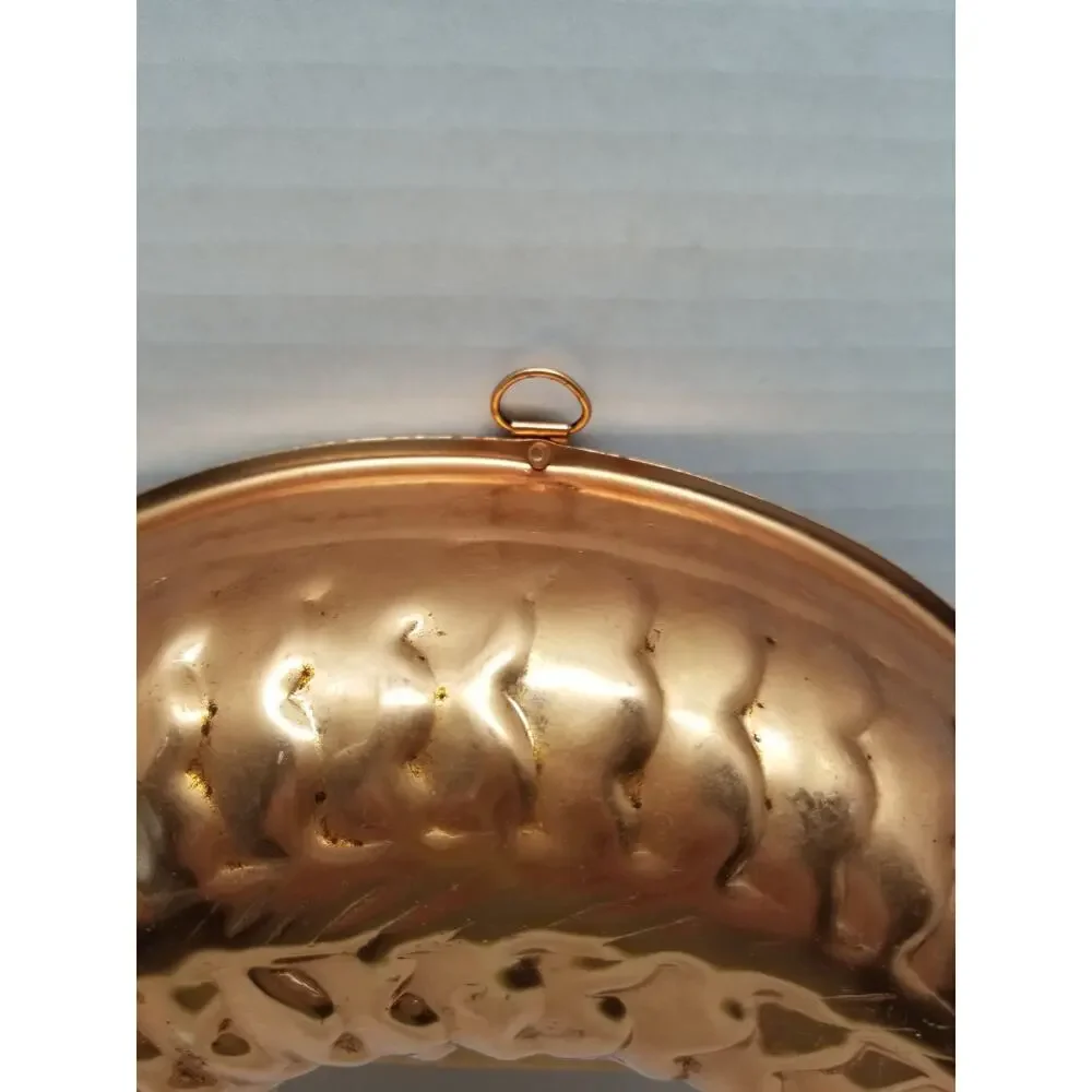 Vintage Large Copper Salmon Fish Jello Mold Bundt Pan Hangs